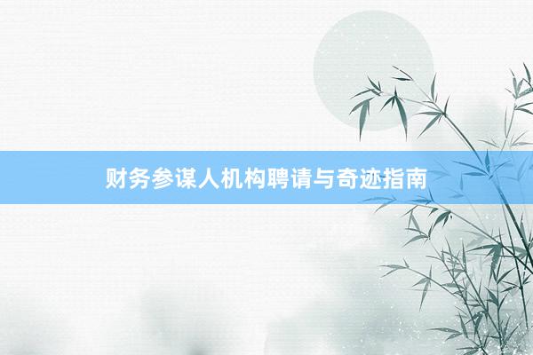 财务参谋人机构聘请与奇迹指南